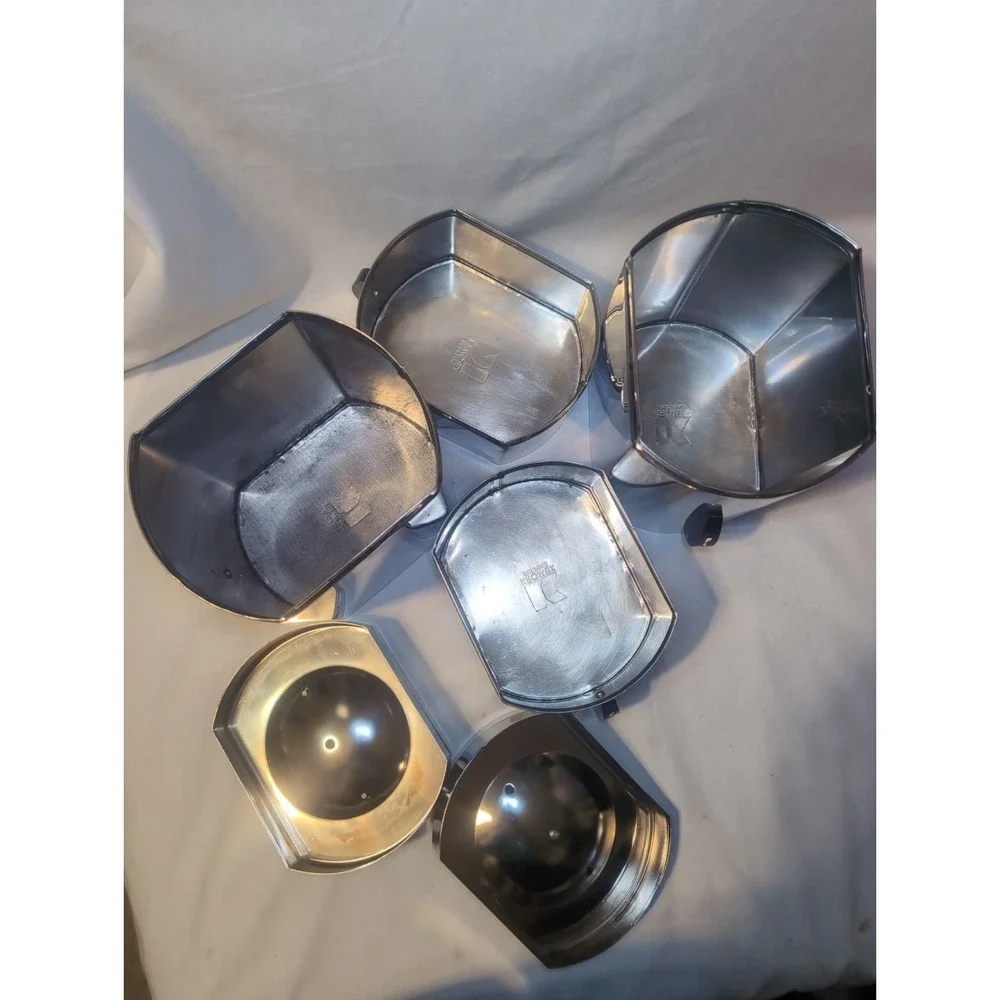 VINTAGE KROMEX MCM CHROME KITCHEN CANISTER SET COFFEE TEA FLOUR  SUGAR